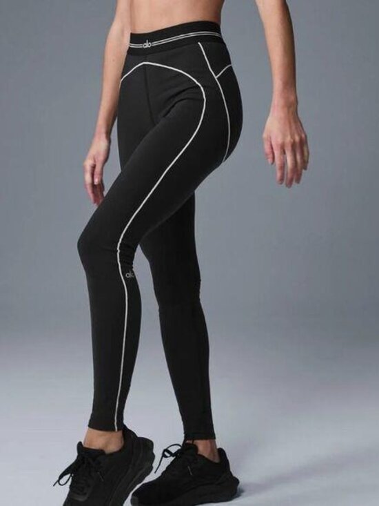 All Yoga Heart Throb Leggings Black White size Small EUC - Picture 1 of 3